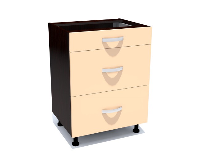 Corp inferior 60 cu 3 sertare metalice greutate Zebra cappuccino